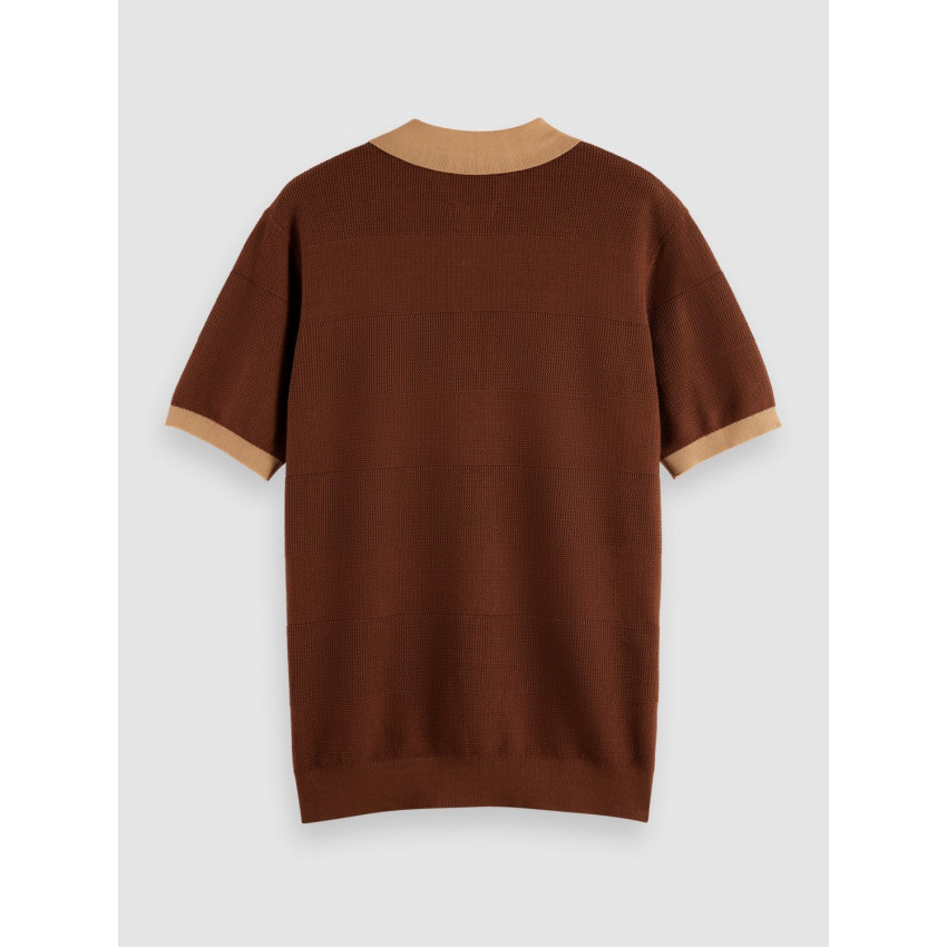 Polo Homme Scotch & Soda KNITTED TONE Marron Cloane Vannes 181319