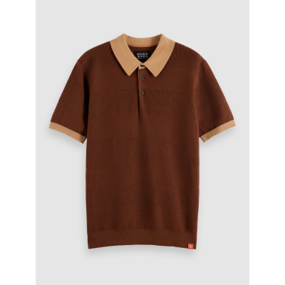 Polo Homme Scotch & Soda KNITTED TONE Marron Cloane Vannes 181319