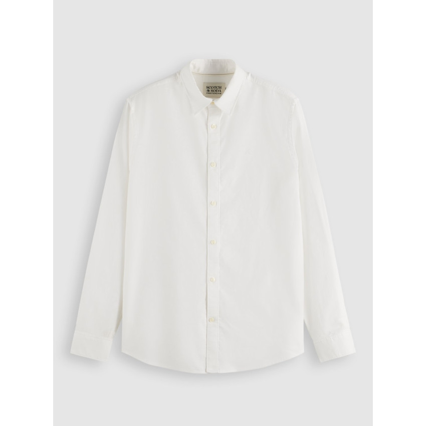 Chemise Homme Scotch & Soda OXFORD SOLID Blanc Cloane Vannes 179186 100