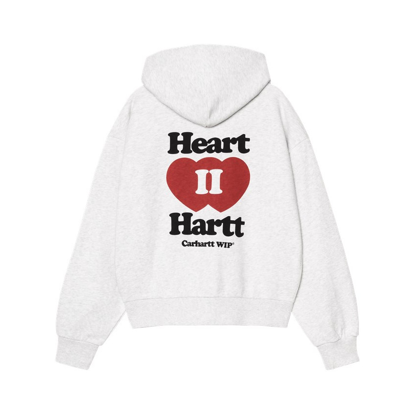 Sweat à Capuche Zippé Carhartt Wip Femme HEART II Gris Clair Cloane Vannes I035242