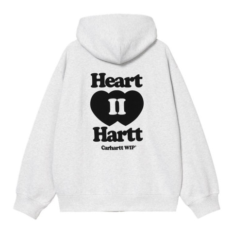 Sweat à Capuche Zippé Carhartt Wip Homme HEART II Gris Clair Cloane Vannes I035176