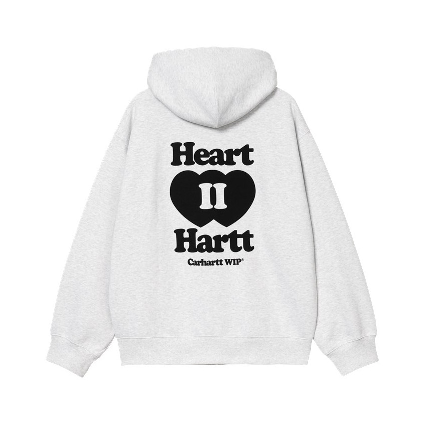 Sweat à Capuche Zippé Carhartt Wip Homme HEART II Gris Clair Cloane Vannes I035176