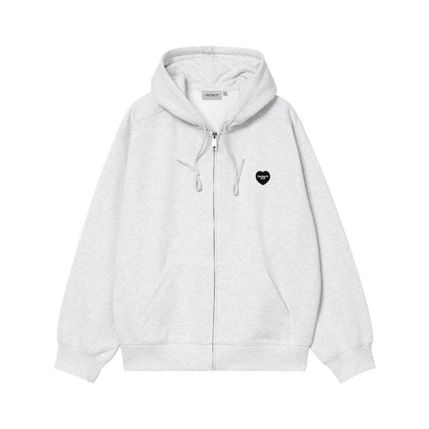 Sweat à Capuche Zippé Carhartt Wip Homme HEART II Gris Clair Cloane Vannes I035176