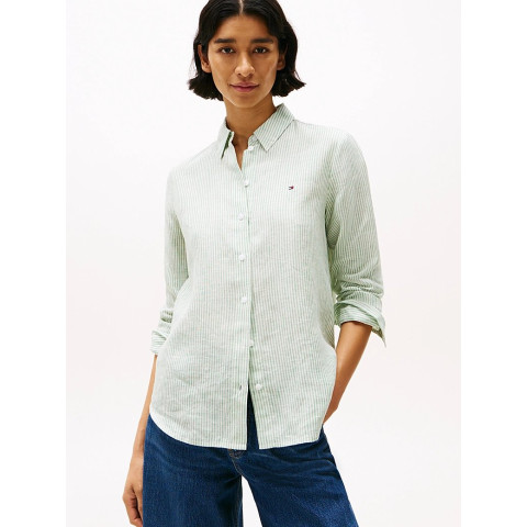 Chemise Tommy Hilfiger Femme LINEN Vert Cloane Vannes WW0WW44679