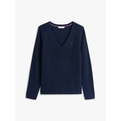 Pull Femme Tommy Hilfiger CARDI STITCH Bleu Marine Cloane Vannes WW0WW44452