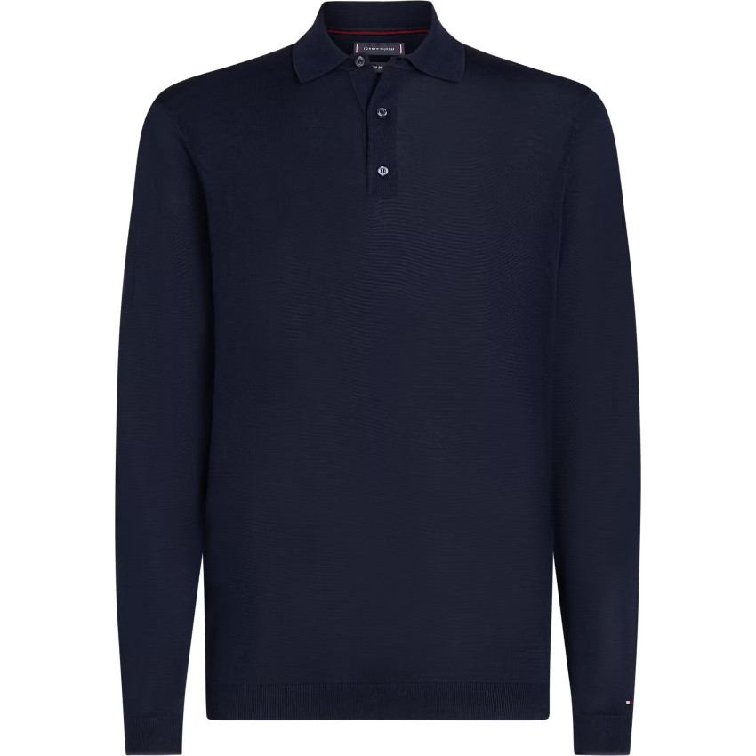 Pull Polo Homme Tommy Hilfiger BLEND BUTTON Bleu Marine Cloane Vannes MW0MW40555 DW5