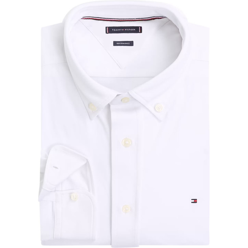 Chemise Homme Tommy Hilfiger PERFORMANCE Blanc Cloane Vannes MW0MW39418 YCF