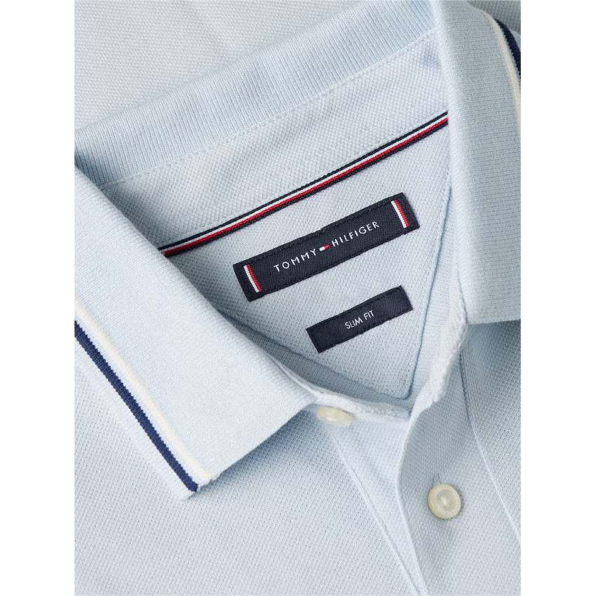 Polo Homme Tommy Hilfiger TIPPED Bleu Ciel Cloane Vannes MW0MW39993 C1O