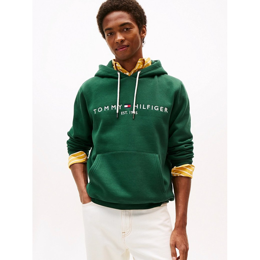 Sweat à Capuche Tommy Hilfiger Homme LOGO Vert  Cloane Vannes