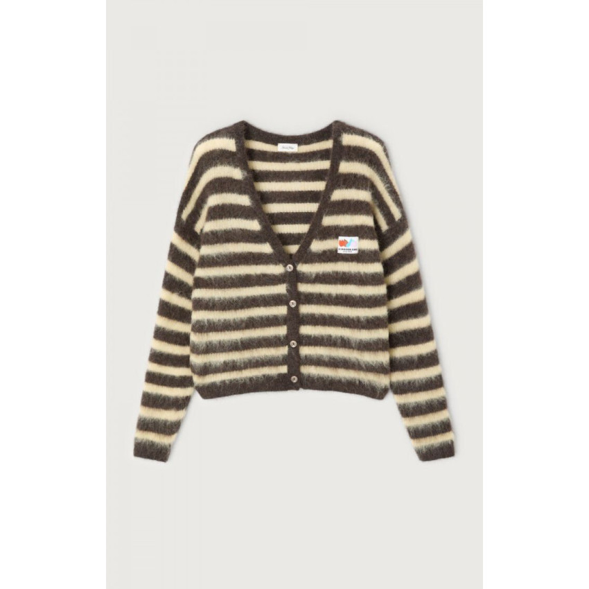 Gilet Femme American Vintage NENYBAY Marron Cloane Vannes NEN19AH25