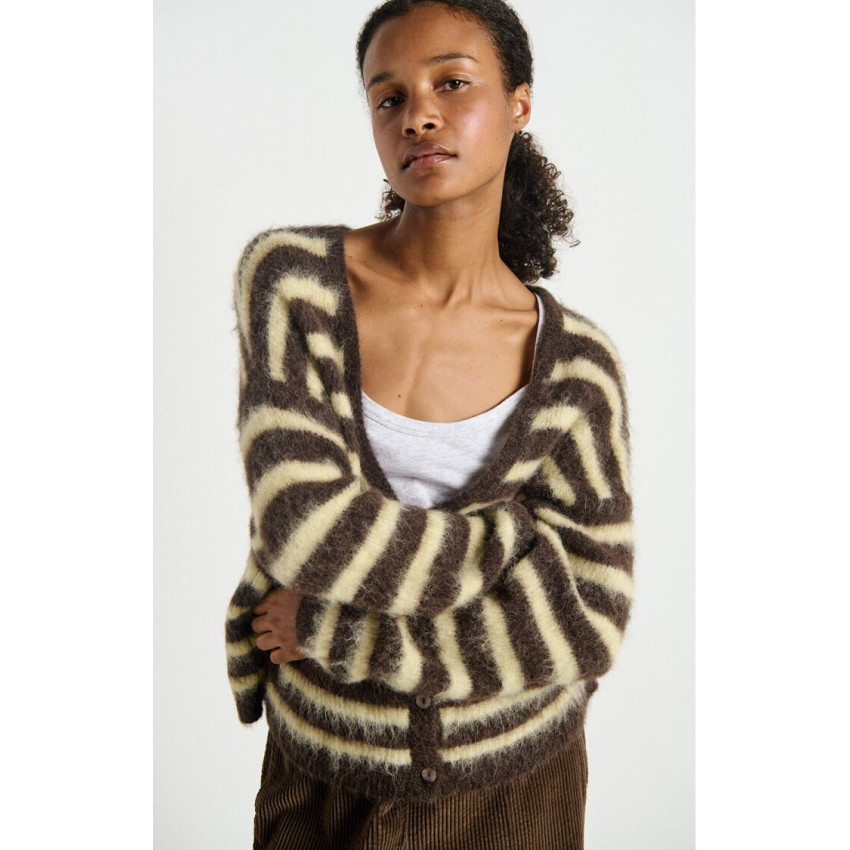 Gilet Femme American Vintage NENYBAY Marron Cloane Vannes NEN19AH25