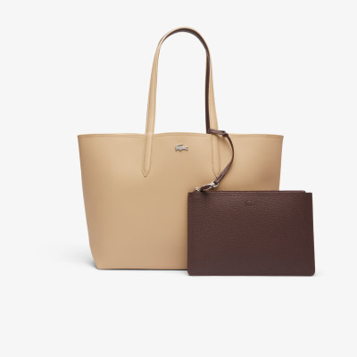Sac Femme à Main Réversible Lacoste ANNA Marron et Beige Cloane Vannes NF2142AA R39