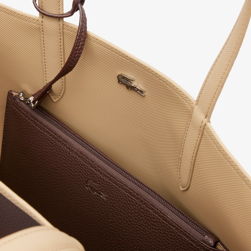 Sac Femme à Main Réversible Lacoste ANNA Marron et Beige Cloane Vannes NF2142AA R39