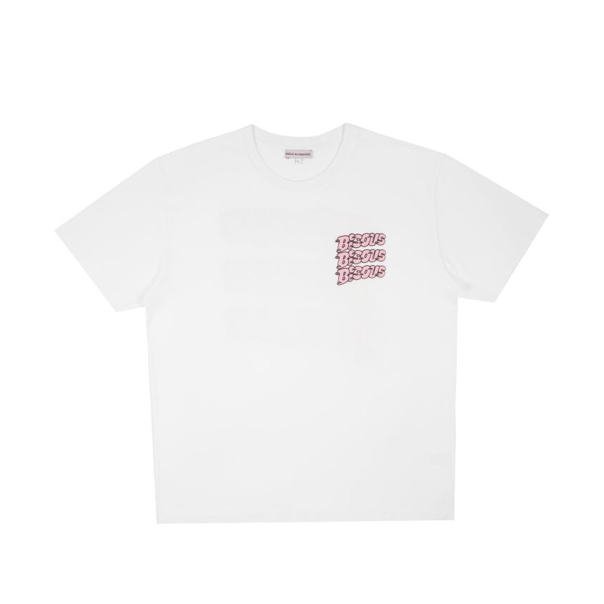 T-Shirt Bisous Skateboards Homme PABLO Blanc Cloane Vannes