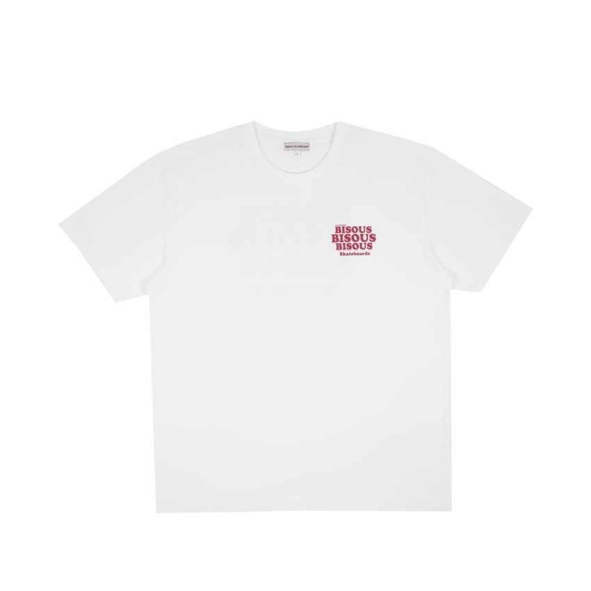 T-Shirt Bisous Skateboards Homme GREASE Blanc Cloane Vannes