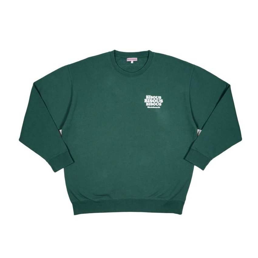 Sweat Homme Bisous Skateboards GREASE Vert Foncé Cloane Vannes
