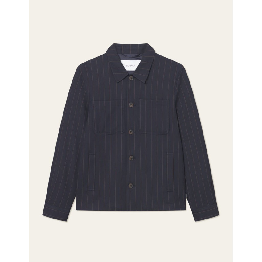 Veste Homme Les Deux MARSEILLE PINSTRIPE Bleu Marine Cloane Vannes 1000799 460