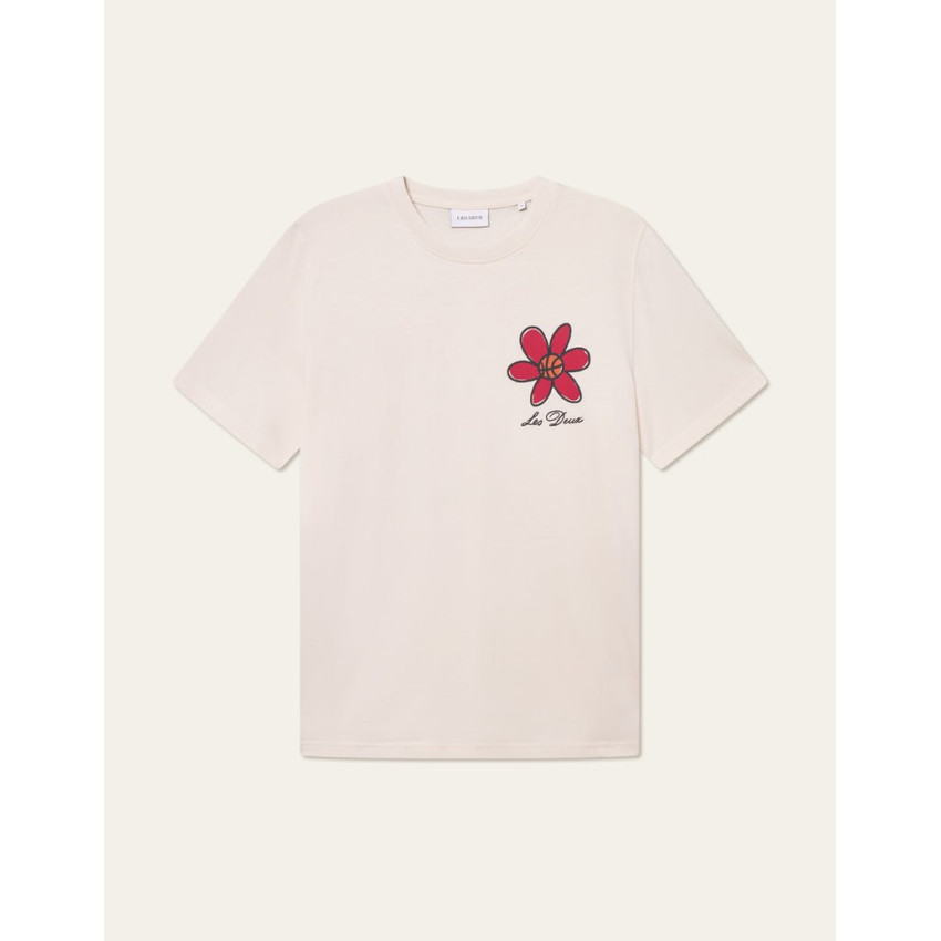 T-Shirt Homme Les Deux FLOWER BASKET Ecru Cloane Vannes 1000835 215