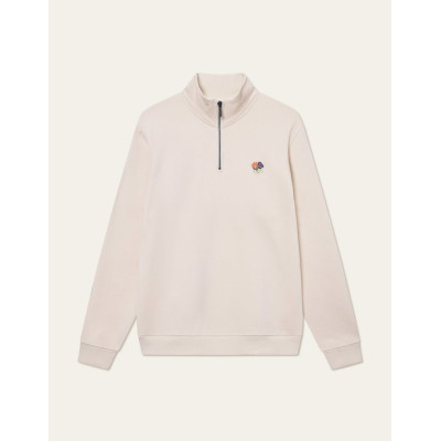 Sweat Demi Zip Homme Les Deux FELIPE PATCH Ivoire Cloane Vannes 1000390 215