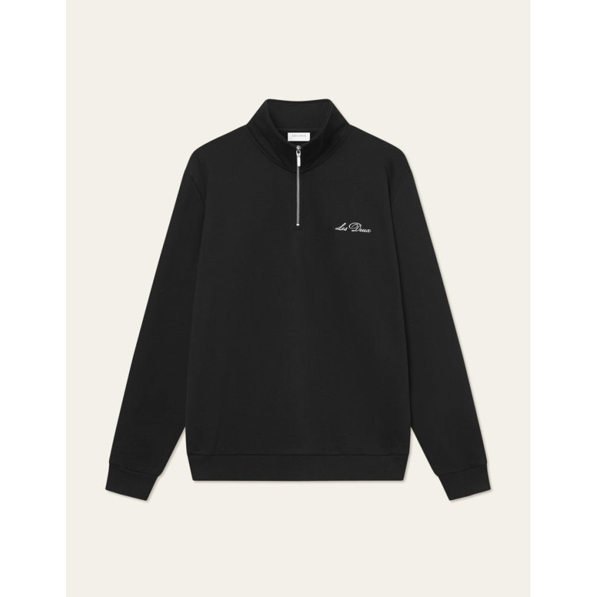 Sweat Demi Zip Les Deux Homme CREW Noir Cloane Vannes 1000898 100