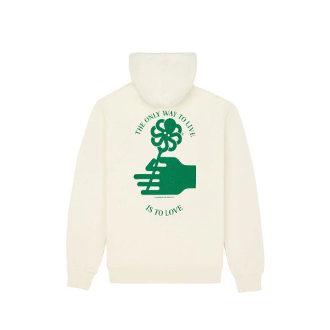 Sweat à Capuche Homme Jonsen Island CLASSIC FLOWER LOVE Ecru Cloane Vannes