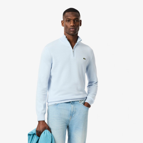 Pull Demi Zip Lacoste Homme CLASSIC Bleu Ciel Cloane Vannes
