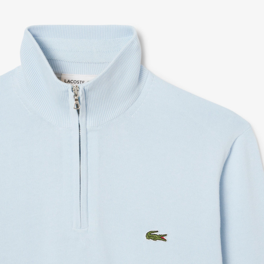 Pull Demi Zip Lacoste Homme CLASSIC Bleu Ciel Cloane Vannes