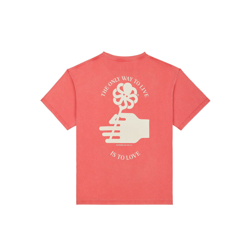 T-Shirt Homme Jonsen Island FLOWER LOVE Rouge Cloane Vannes