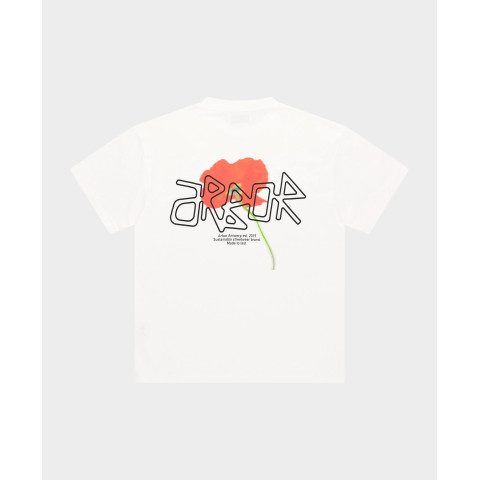 T-Shirt Mixte Arbor Antwerp ORANGE POPPY Blanc Cloane Vannes