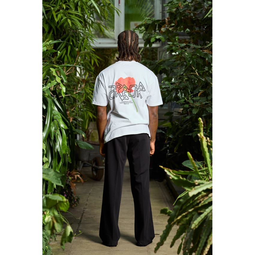 T-Shirt Mixte Arbor Antwerp ORANGE POPPY Blanc Cloane Vannes