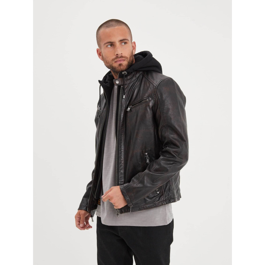 Blouson en Cuir Homme Daytona WINSTONER Noir Cloane Vannes