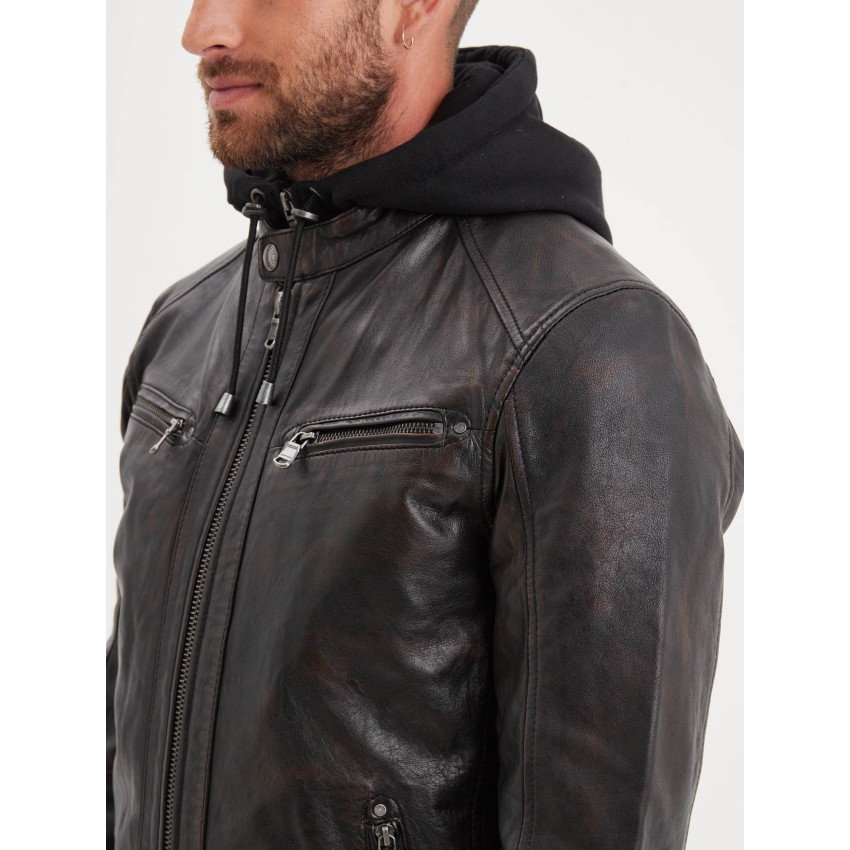 Blouson en Cuir Homme Daytona WINSTONER Noir Cloane Vannes
