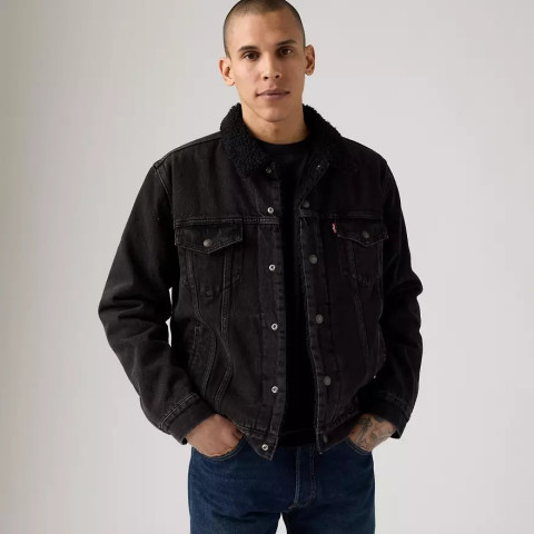 Veste Homme Levi&#039;s SHERPA TRUCKER TYPE III Noir Délavé Cloane Vannes 16365 0291