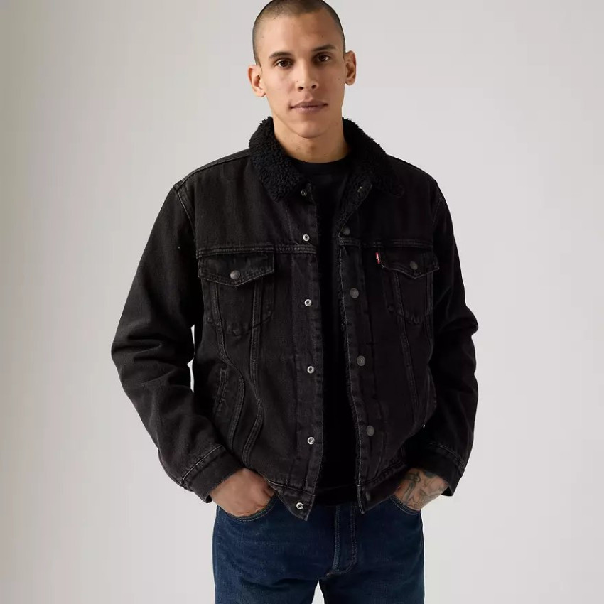 Veste Homme Levi's SHERPA TRUCKER TYPE III Noir Délavé Cloane Vannes 16365 0291