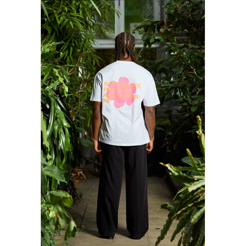 T-Shirt Mixte Arbor Antwerp PINK/ORANGE BLOSSOMS Blanc Cloane Vannes