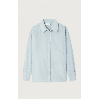 Chemise en Velours American Vintage Homme PADOW Bleu Ciel Cloane Vannes MPADO06AH25