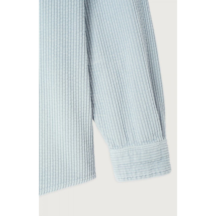 Chemise en Velours American Vintage Homme PADOW Bleu Ciel Cloane Vannes MPADO06AH25