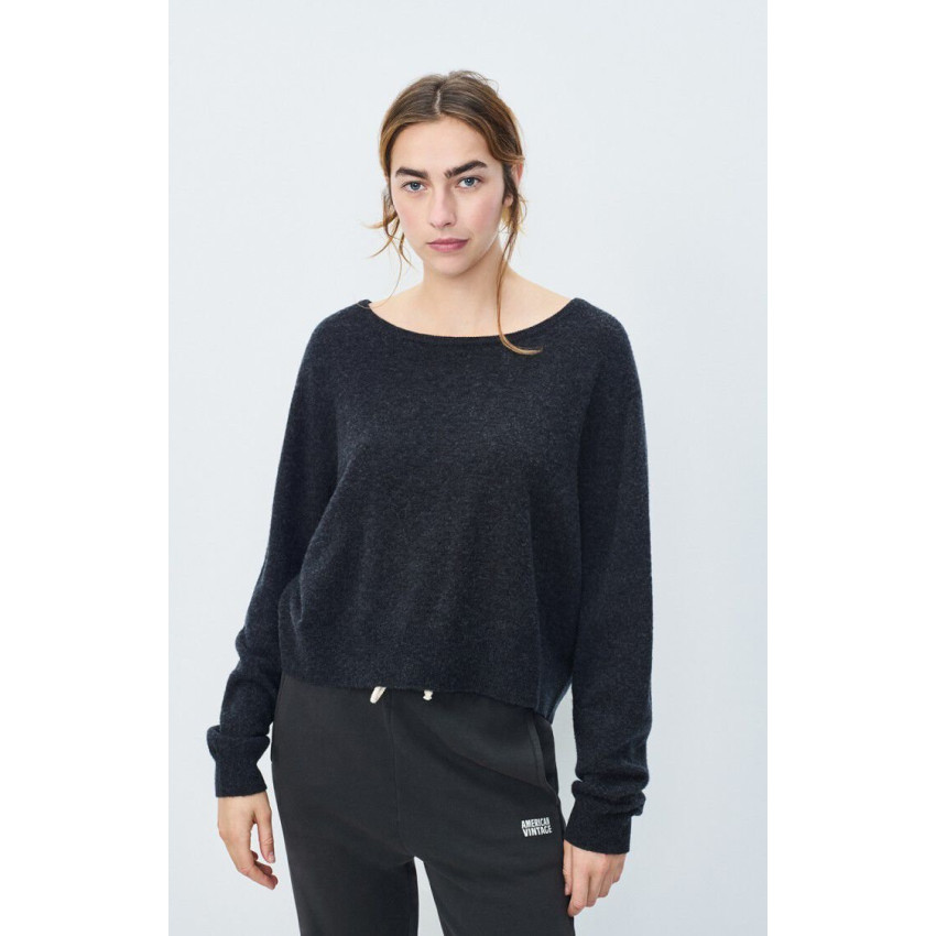 Pull Femme American Vintage RAXOW Noir Cloane Vannes RAX18EH25