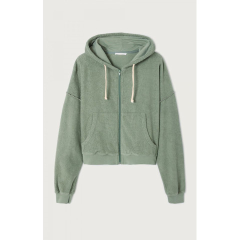 Sweat Femme American Vintage Zippé BOBYPARK Kaki Cloane Vannes BOBY03FH25
