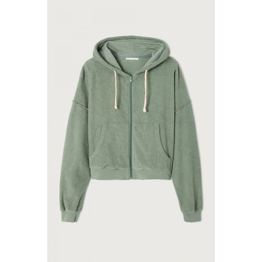 Sweat Femme American Vintage Zippé BOBYPARK Kaki Cloane Vannes BOBY03FH25