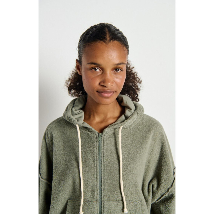 Sweat Femme American Vintage Zippé BOBYPARK Kaki Cloane Vannes BOBY03FH25