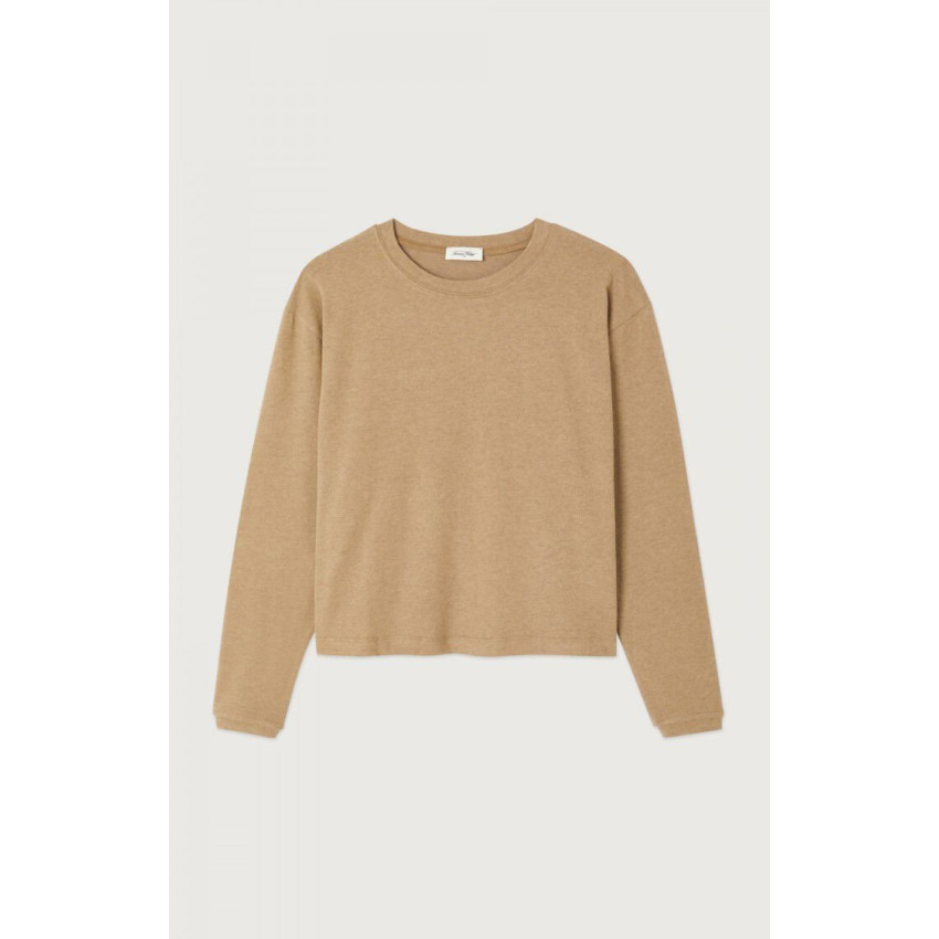 T-Shirt Manches Longues American Vintage Femme YPAWOOD Marron Cloane Vannes