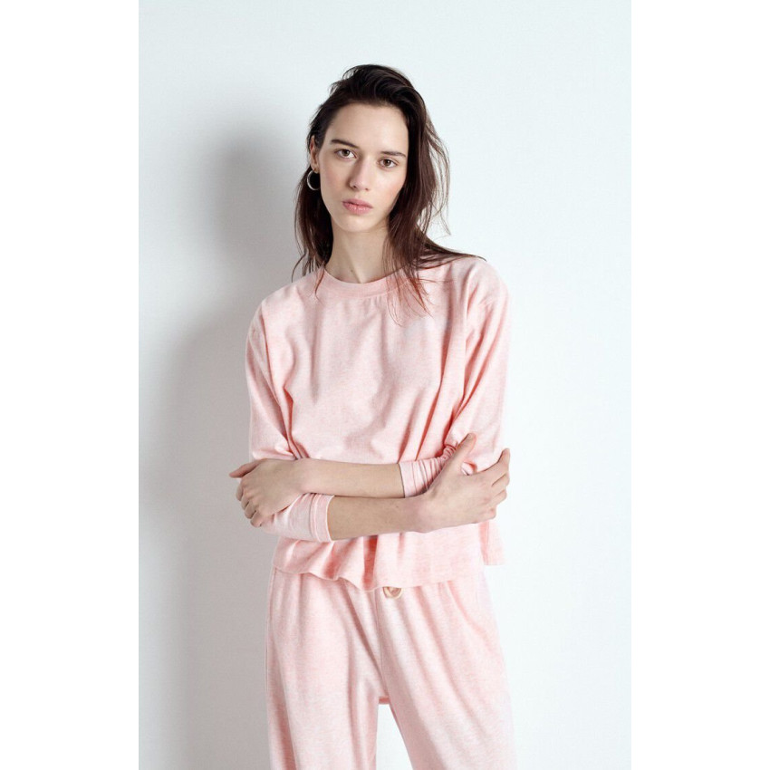 T-Shirt Manches Longues American Vintage Femme YPAWOOD Rose Cloane Vannes