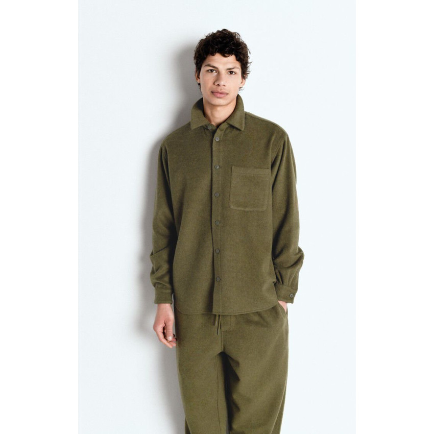 Surchemise Homme American Vintage DODILOO Kaki Cloane Vannes MDOD06ACH25