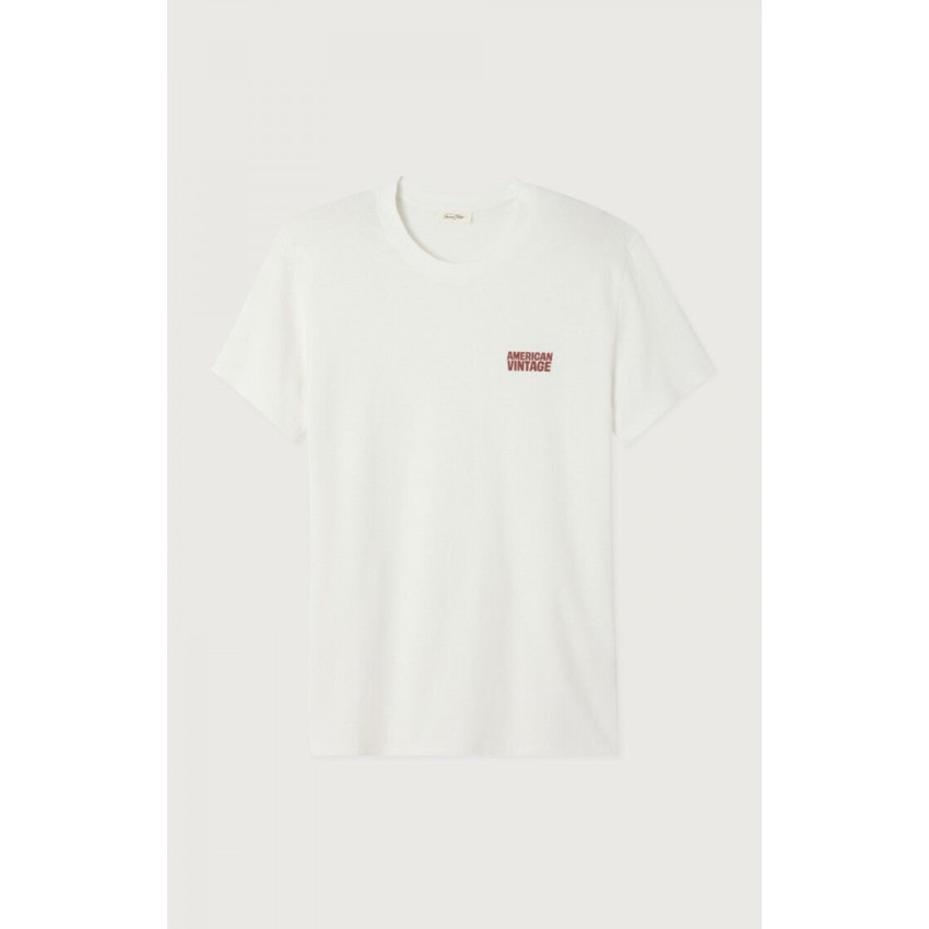 T-Shirt American Vintage Homme YKOBOW Blanc Cloane Vannes MYKO02CH25