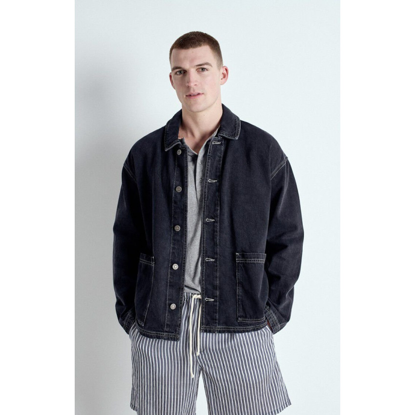 Veste en Jeans American Vintage Homme YOPDAY Noir Cloane Vannes YOP16EH25
