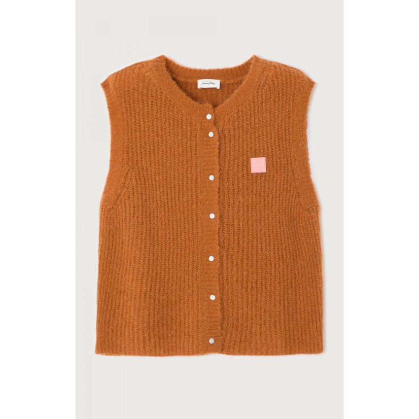 Gilet Sans Manches American Vintage Femme EAST Marron Cloane Vannes EAST19MCH25