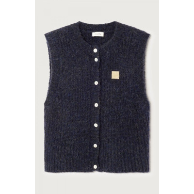 Gilet Sans Manches American Vintage Femme EAST Bleu Marine Cloane Vannes EAST19MMH25