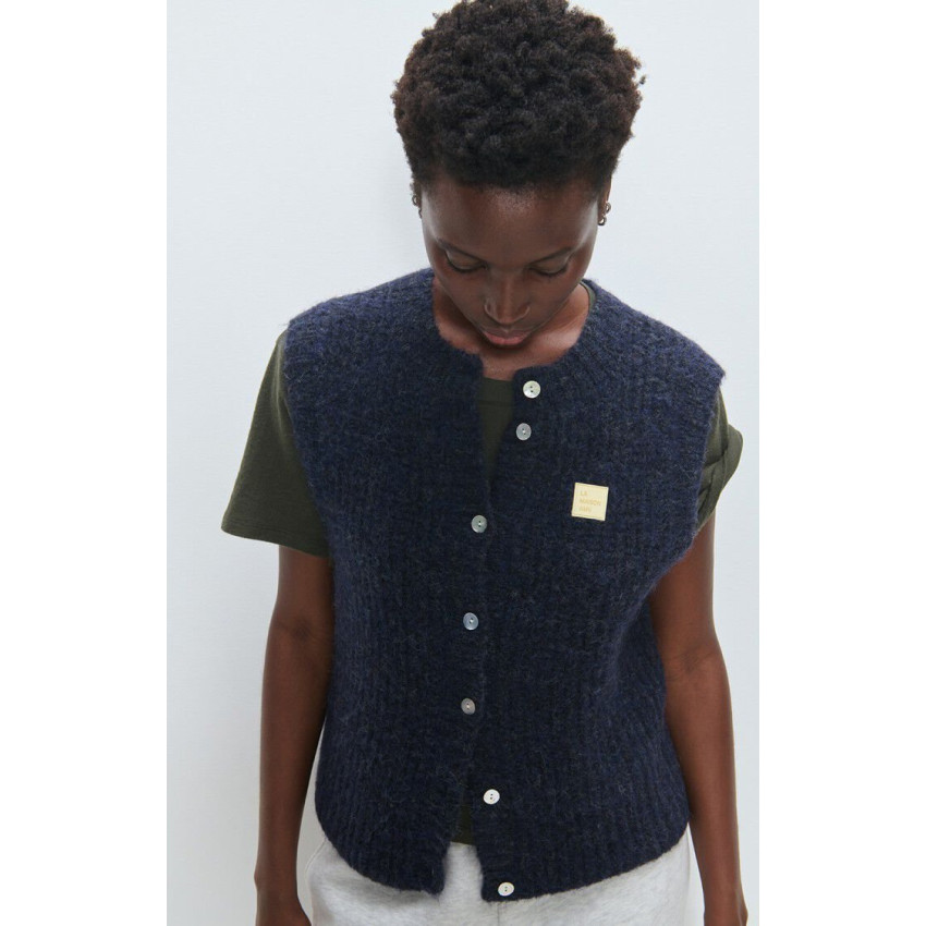 Gilet Sans Manches American Vintage Femme EAST Bleu Marine Cloane Vannes EAST19MMH25