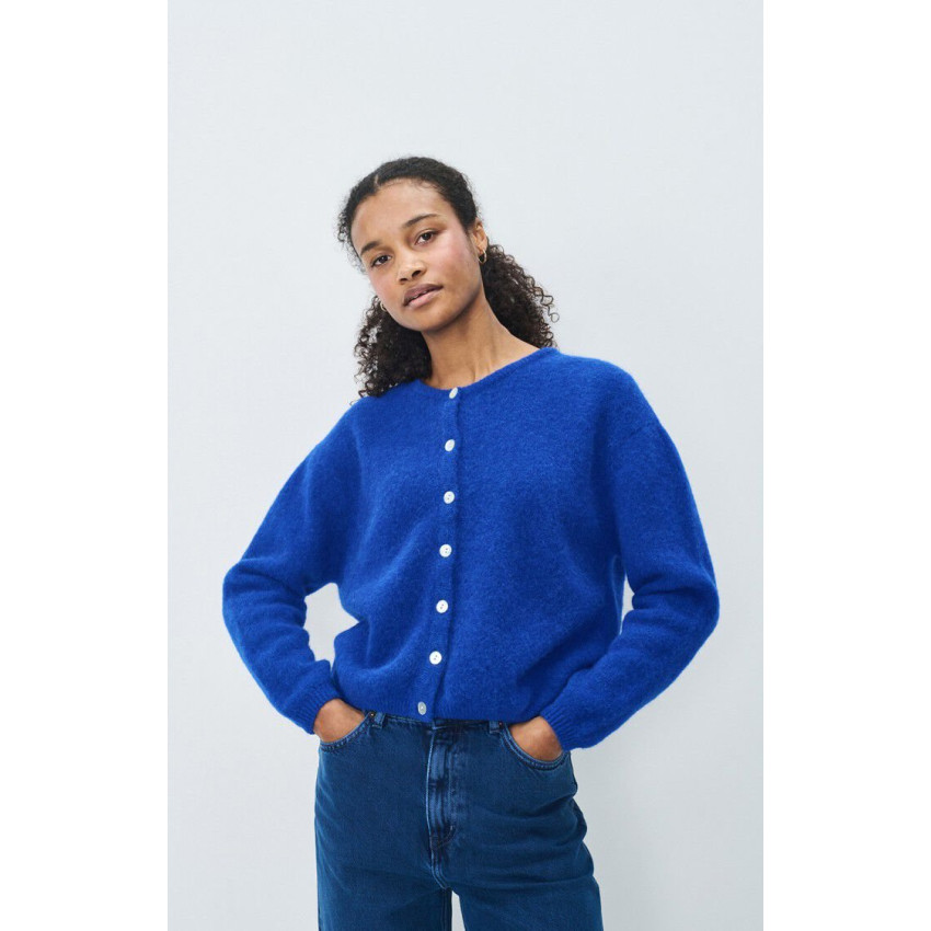 Gilet Femme American Vintage VITOW Bleu Royal Cloane Vannes VITO19EH25